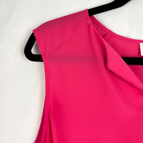 Laundry by Shelli Segal Sleeveless Drape Blouse Women’s Large Hot Pink V-Neck - Picture 4 of 15